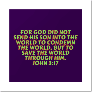 Bible Verse John 3:17 Posters and Art